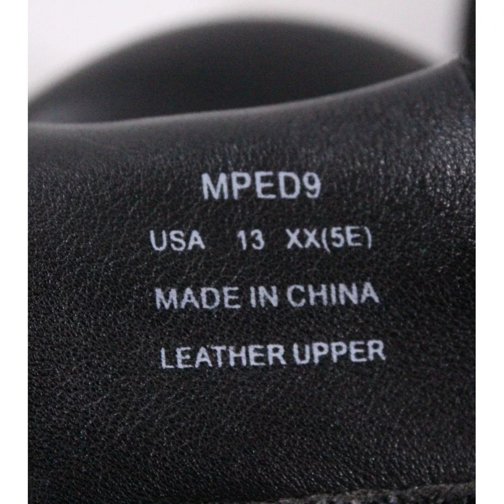 Propet Mens 13 XX (5E) Black Leather Fisherman Sandals Orthopedic Shoes MPED9‎